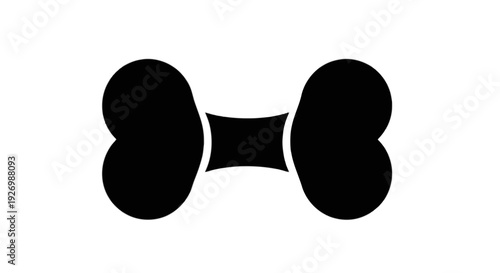 A black silhouette of a dumbbell with two rounded ends and a central bar isolated on transparent background, Vector