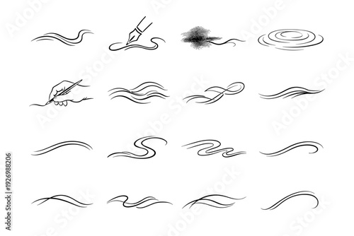 Bleed gentle curve stroke hand glide vector trace image generation simple icon