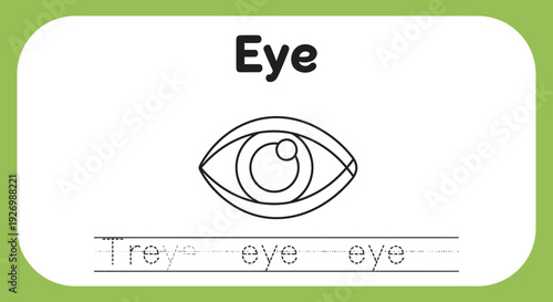 Eye tracing worksheet for kids, learning to write