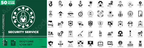 Cyber Security Duotone Editable Icons set
