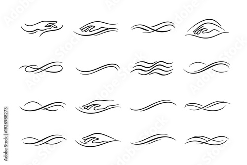 Tender icon smooth vector glide fluid soft drift curve subtle handlines freehand