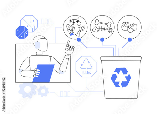 AI in Food Waste Reduction abstract concept vector illustration.