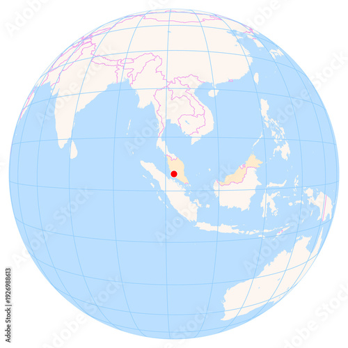 Canvas Print Location Map of Sultan Abdul Aziz Shah Airport (Kuala Lumpur, Selangor, Malaysia)