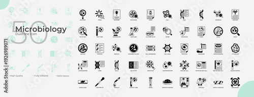 Microbiology Duotone Editable Icons set