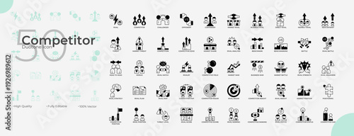 Competitor Duotone Editable Icons set