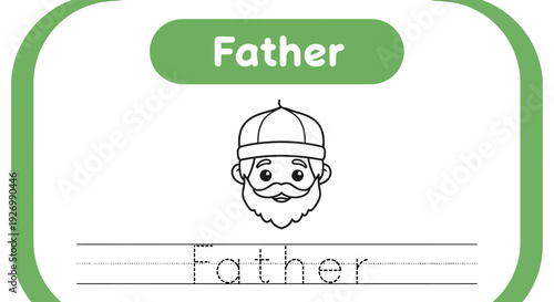 Father's Day tracing practice worksheet for kids
