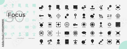 Focus Solid Editable Icons set