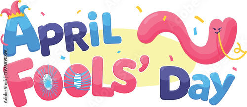 April fools' day colorful celebration graphic