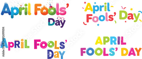 April fools' day colorful typography