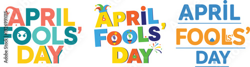 April fools' day celebrations with colorful typography