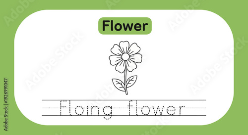 Flower coloring page for kids. Educational worksheet.