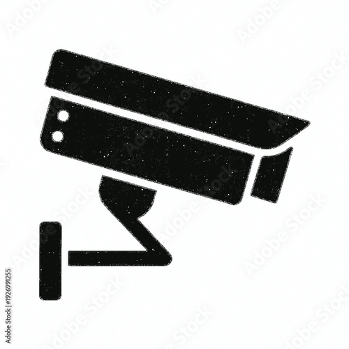 Minimalist Black Security Camera Icon Representing Modern Surveillance and Safety