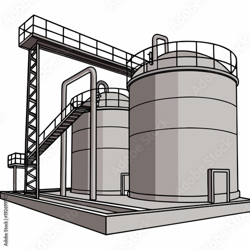 Industrial tanks and conveyor system