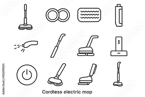 Module modern vector dock icons status front connector mop cordless channel icon