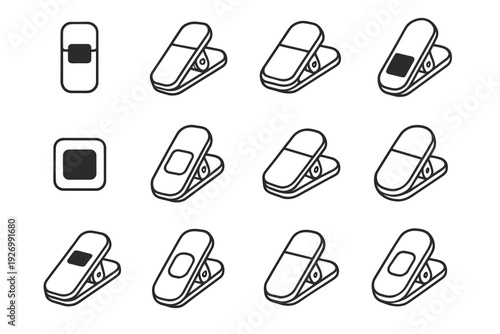 Magnetic clip kitchen clips core compact vector icon modern structure clamp reinforced