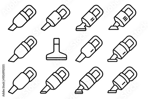 Vacuum silhouette motor vertical lightweight structured modern vector frame icon cordless