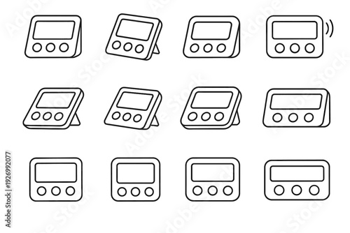 Display vector timer icon icons outline buttons digital tabletop tactile functional kitchen