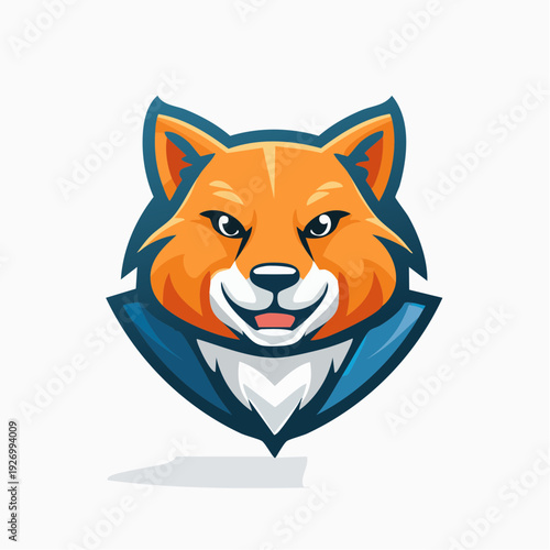 Vibrant digital art illustration of a dynamic fox head mascot, perfect for modern branding or sports team emblems, showcasing cunning and agility