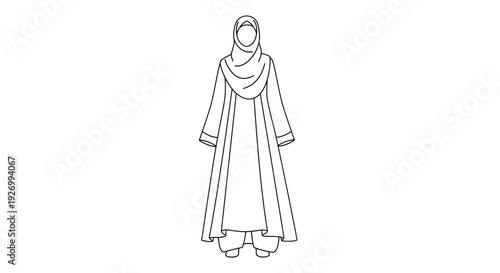 Elegant woman wearing traditional Arabic clothing and hijab