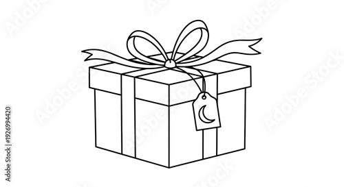 Beautifully wrapped gift box with elegant ribbon and tag
