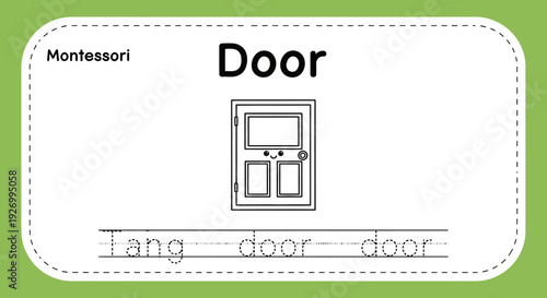 Montessori Door Flashcard for Early Learning