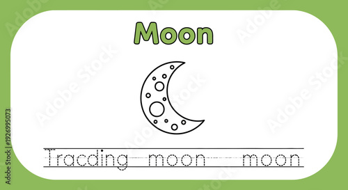 Moon Coloring Page for Kids, Lunar Theme