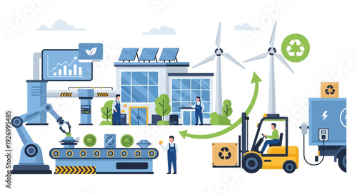 Sustainable Manufacturing and Green Energy Factory with Circular Economy Process