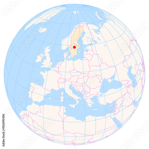 Vászonkép Location Map of Oerebro Airport (Orebro, Orebro, Sweden)