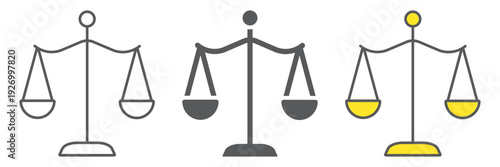 Law scales line icon, justice and law, balance sign, vector graphics, a linear pattern on a white background.