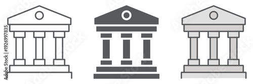 Court house line icon, institution and architecture, bank building sign, vector graphics, a linear pattern on a white background.