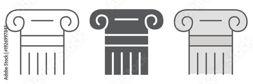 Greek column line icon, pillar and antique, legality sign, vector graphics, a linear pattern on a white background.