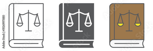 Law book line icon, justice and law, book with libra sign, vector graphics, a linear pattern on a white background.