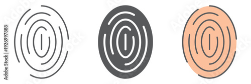 Fingerprint line icon, scan and thumbprint, id sign, vector graphics, a linear pattern on a white background.