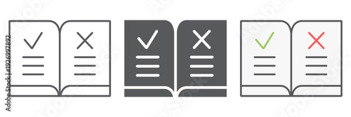 Law book line icon, justice and law, rules book sign, vector graphics, a linear pattern on a white background.