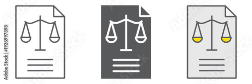 Legal document line icon, law and paper, declaration sign, vector graphics, a linear pattern on a white background.