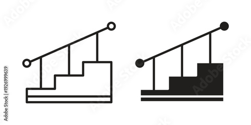 Stairs icon vector on trendy design. Outline vector stock illustration.
