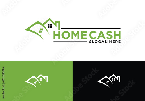 Home Cash Logo Design Real Estate and Financial Services.