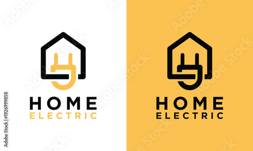 Home Electric Logo Design Modern and Minimalist Concept.