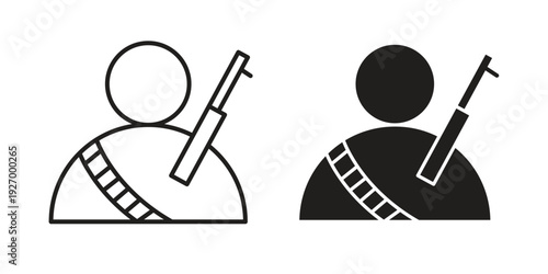 Terrorism icon vector on trendy design. Outline vector stock illustration.