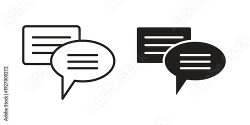 Text chat icon vector on trendy design. Outline vector stock illustration.