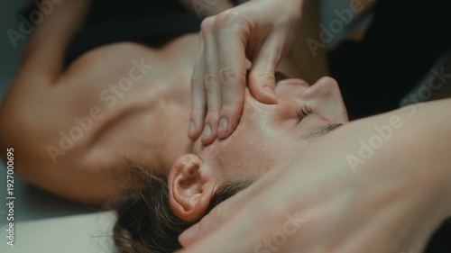 Gentle Ear Pressure Eases Stress And Tension. Relaxing Reflexology Session Focuses On Ear And Lobe Areas