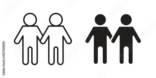 Twin icon vector on trendy design. Outline vector stock illustration.