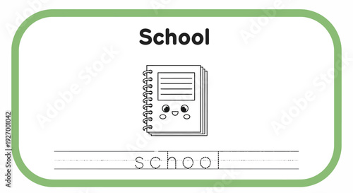 School notebook for kids learning to write