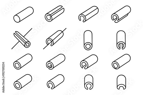 Design icon practical form equipment clip spoke icons installation vector safety bike