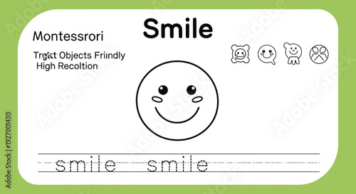 Smile Montessori Card for Kids Learning