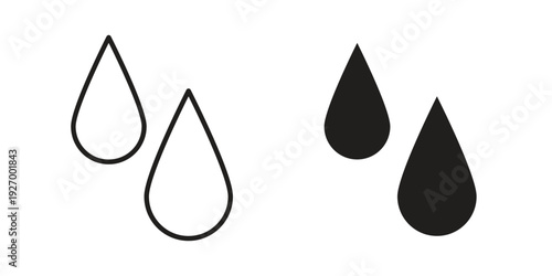 Water drop icon vector on trendy design. Outline vector stock illustration.
