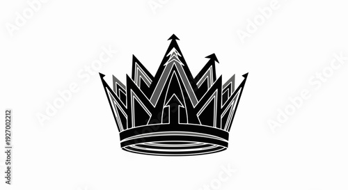 Stylized black crown with upward arrows symbolizing ambition and success