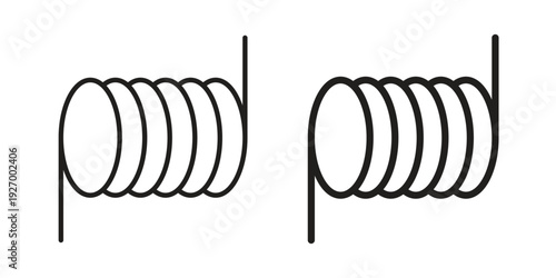 Wire coil icon vector on trendy design. Outline vector stock illustration.