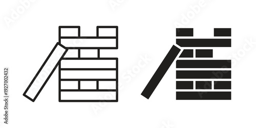 Wooden block icon vector on trendy design. Outline vector stock illustration.