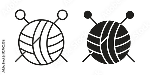 Wool ball icon vector on trendy design. Outline vector stock illustration.
